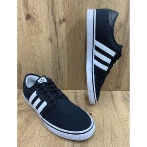 Adidas Seeley Casual Lace-Up Canvas Sneaker Shoes Size 13 Black White F37427